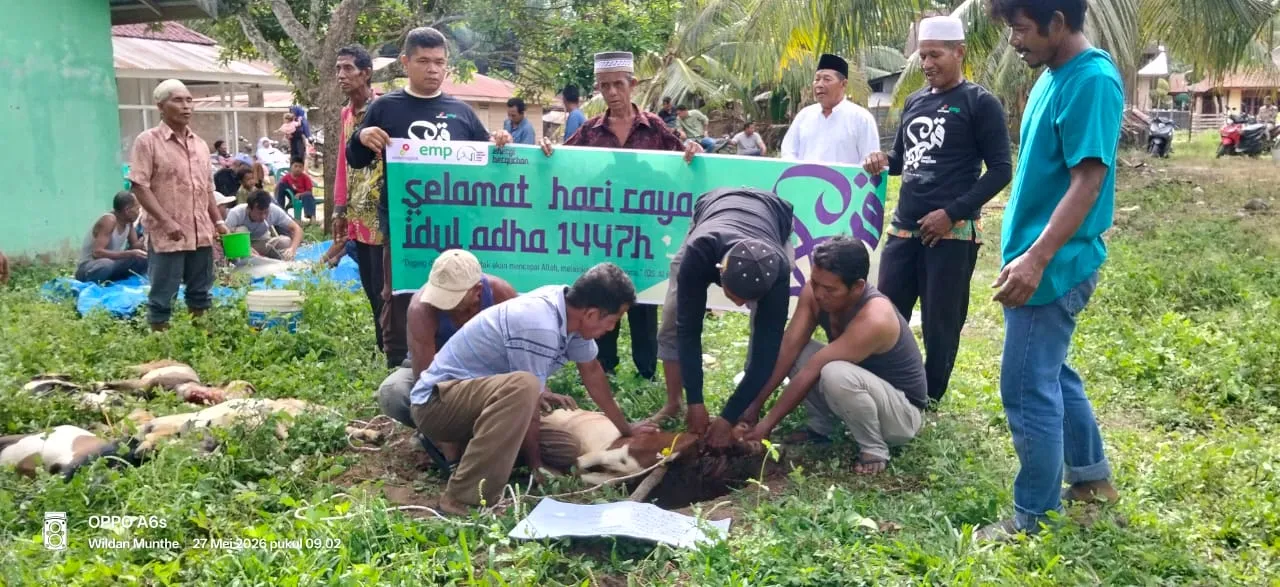 Jaga Kebersamaan, Pekerja EMP Tonga Distribusikan Hewan Qurban ke Desa Sekitar Operasional di Padang Lawas