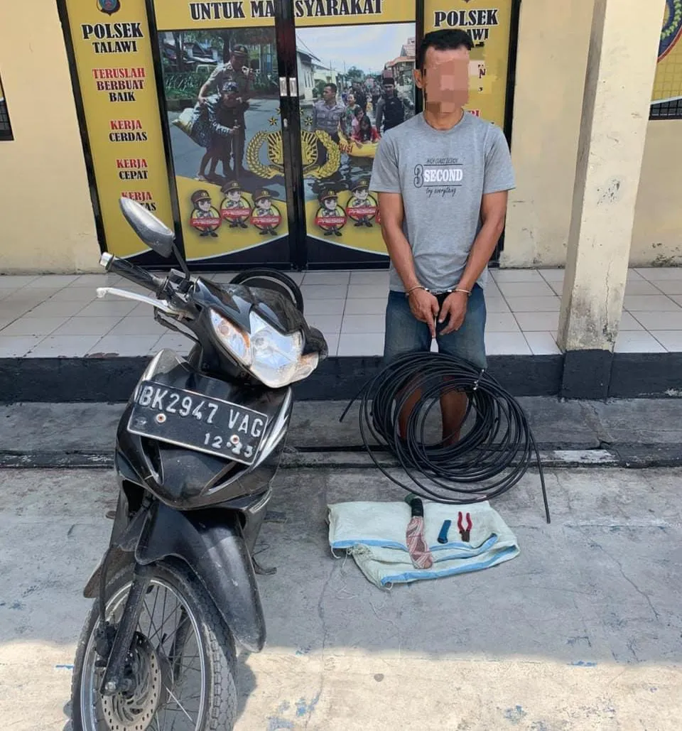 Polsek Talawi Berhasil Ungkap Kasus Pencurian Kabel Tower, Satu Pelaku Diamankan