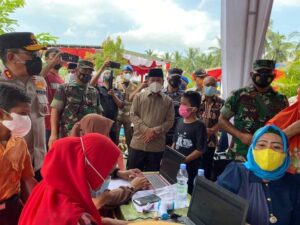 Kapoldasu Meninjau Vaksinasi Merdeka Anak Usia 6-11 Tahun di Kota Tanjungbalai.