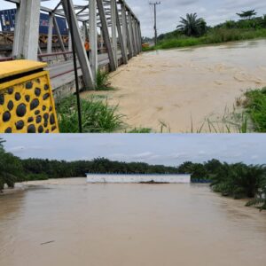 Sungai Tanjung – Dalu Dalu Meluap, Rumah Warga dan Tanaman Terendam Banjir