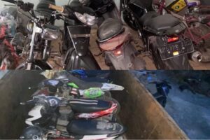 Polsek Percut Sei Tuan Grebek Gudang Sepeda Motor Hasil Kejahatan Milik Mei Tin, 21 Unit Diamankan