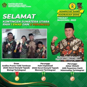 Wakili Sumut, 2 Santri Pesantren Darul Mursyid Persembahkan Emas dan Perunggu KSM Nasional 2023.