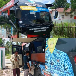 Mobil Keliling Dukcapil Batu Bara Sambangi Desa Medang.