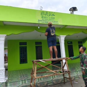 Program TMMD Ke 119, TNI Renovasi Rumah Ibadah di Simpang Gambus.