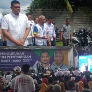 Ribuan Massa Sambut Kedatangan Bobby -Surya di Kisaran.