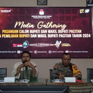 KPU Gelar Media Gathering Pengamanan Debat Publik Calon Bupati Dan Wakil Bupati Pacitan 2024.