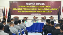 Kalapas Labuhan Ruku Berikan Penguatan Tentang Perintah Harian Menteri Imigrasi dan Pemasyarakatan.