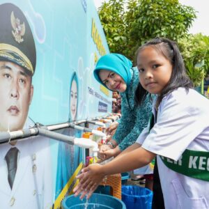 Aksi Cuci Tangan Sehat Bersama Siswa Kota Medan.