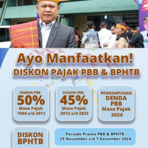 25 November -7 Desember 2024 Diskon PBB dan BPHTB.